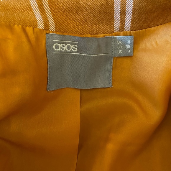 ASOS DESIGN Mustard Grid Check Mansy Blazer - Picture 3 of 3